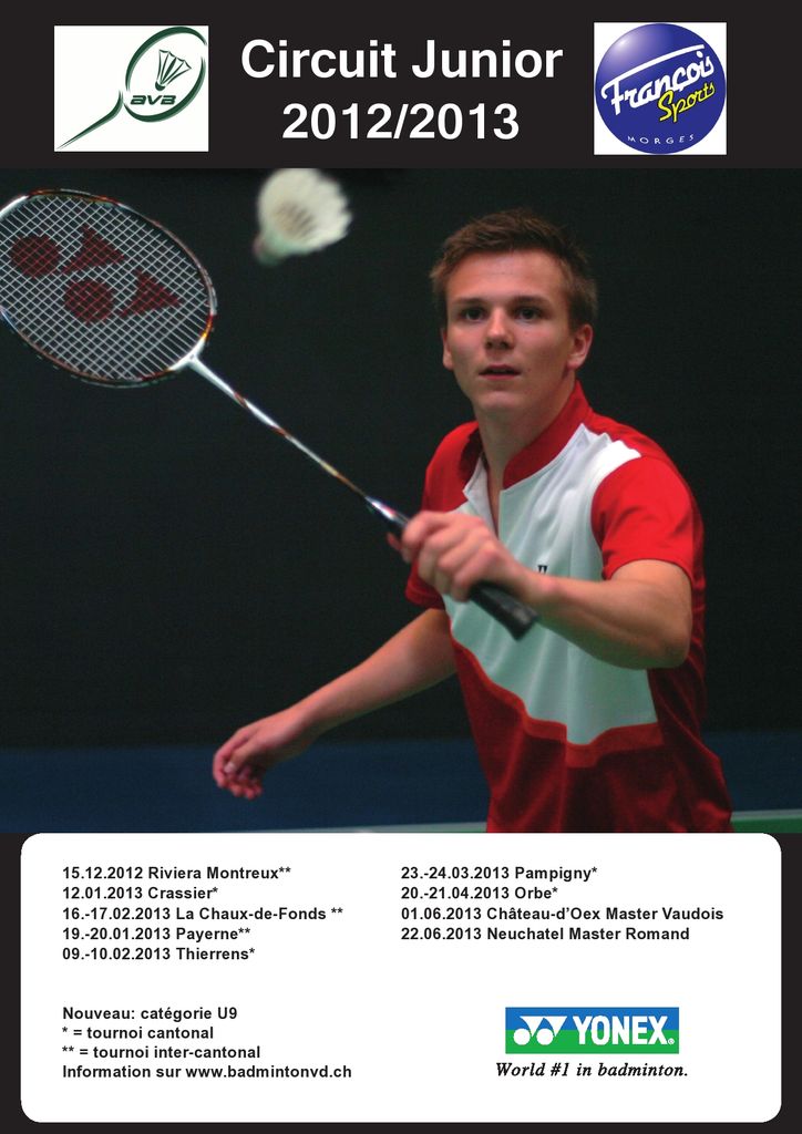 Affiche du Circuit Junior vaudois 2012-2013 Affiche du circuit junior vaudois 2012-2013